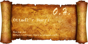 Ottmár Harri névjegykártya